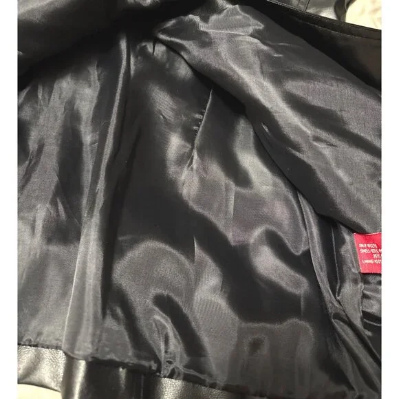 NWT Vtg Jennifer J Womens Black Faux Leather Button-Up Jacket 2X - Picture 6 of 8